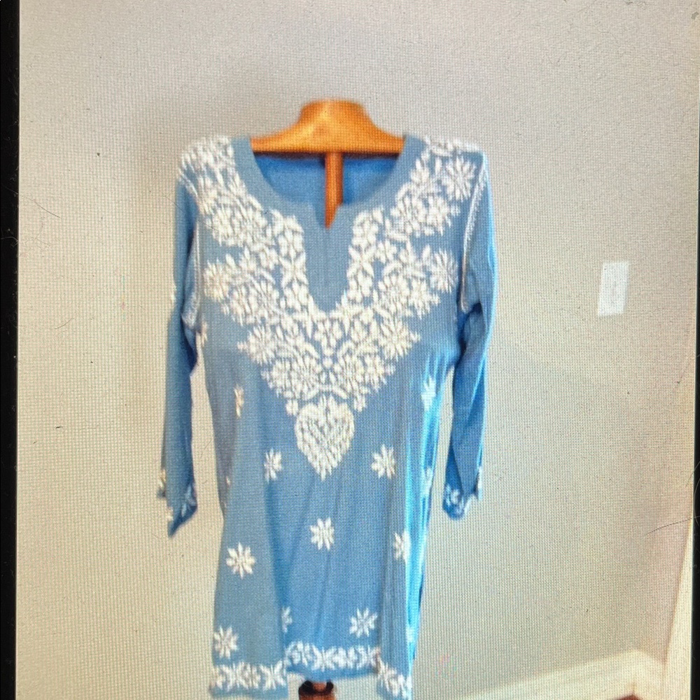 Blue Embroidered Women's Dress